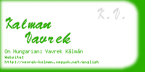 kalman vavrek business card
